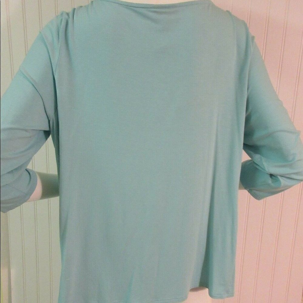 J. Jill top Wearever Collection aqua tee sz L - Picture 2 of 3